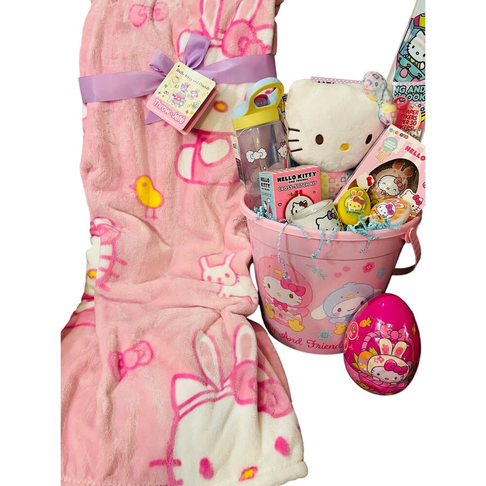 Hello Kitty and Friends Easter large bundle 60 x 70 super soft pink throw